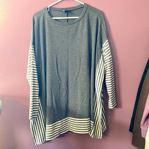 Oversized Lightweight Grey and Striped Poncho. Barely worn.